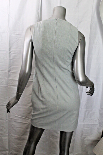 Abito smanicato donna AKRIS blu bianco Seersucker taglia 4 - Foto 4 di 5