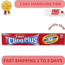 Saran Cling Plus Plastic Wrap, 200 Sq Ft, 1 Count (Pack of 1)