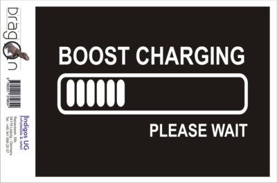 Aufkleberaufkleber - JDM / Die cut - Boost charging please wait- 210x100mm