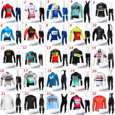 New  Fleece Cycling Jersey Bib Pants Set Bike Winter Thermal Jacket Tights Kits