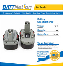 2x 18V 3Ah NiMh Battery for Bosch BAT025 BAT026 BAT160 BAT180 BAT181 3453-01