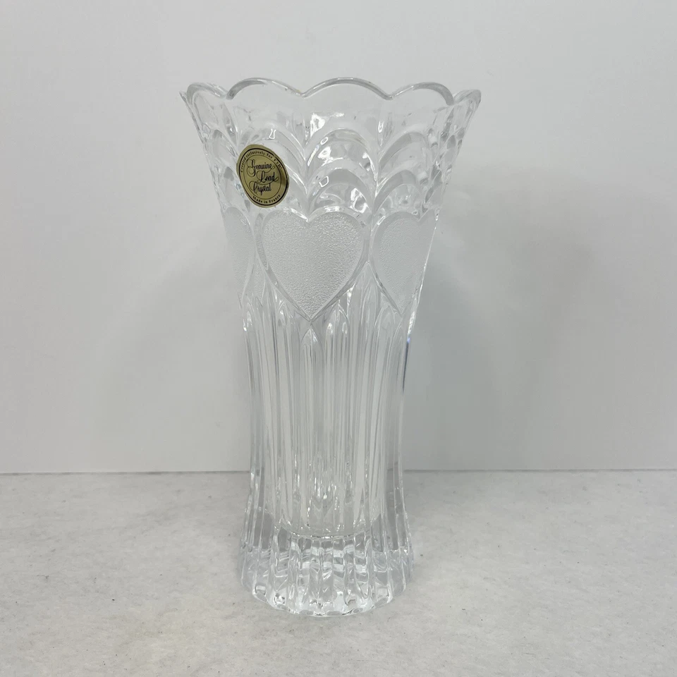 FTD 24% свинца кристалл сердца ребристая ваза любовь розы винтажный ретро 7» - Изображение 2 из 4
