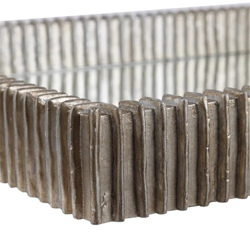 Uttermost Talmage Polyresin and MDF Wood Mirrored Tray in Silver Leaf - Picture 4 of 6