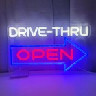 Drive Thru Open Neon Signs for Wall Decor Neon Lights for Bedroom Led Signs
