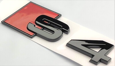 BLACK S4 REPLACEMENT FOR AUDI REAR TRUNK EMBLEM BADGE NAMEPLATE DECAL LETTER LID