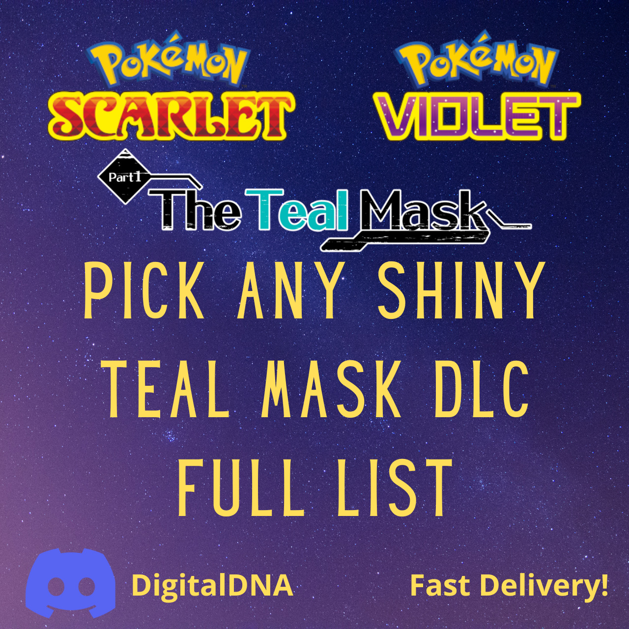 ANY POKEMON TEAL MASK DLC 🌟SHINY/NON🌟 CUSTOM FOR POKEMON SCARLET AND  VIOLET