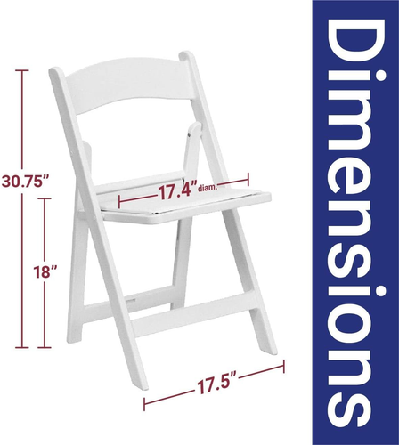 White Resin Folding Chairs - Set of 2 Lightweight Stackable Chairs with Padded S - Picture 3 of 12