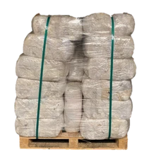 Pallet of 25 lb. Compressed Bag of White T-shirt Rags (40 bags - 1,000 LBs)