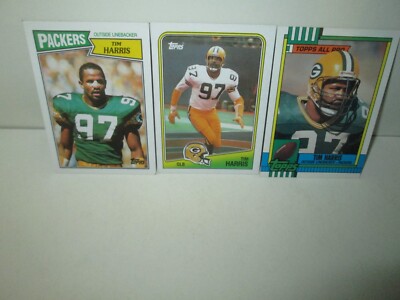 LOT OF 3 TIM HARRIS 1980s Cards Rookie #141 323 358 GREEN BAY PACKERS LB