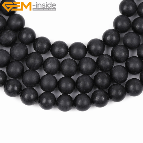 Natural Gemstone Frost Matte Black Tourmaline Loose Beads For Jewelry Making 15" - Picture 33 of 43