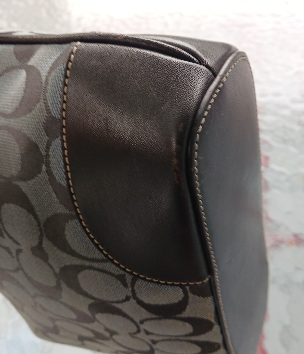 Coach 6347 Vintage Soho Black/Gray Leather and Signature C Canvas