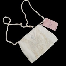 White Silk Bride Wedding Purse Bag Maker of Heavenly Trousers. 8" x 6"
