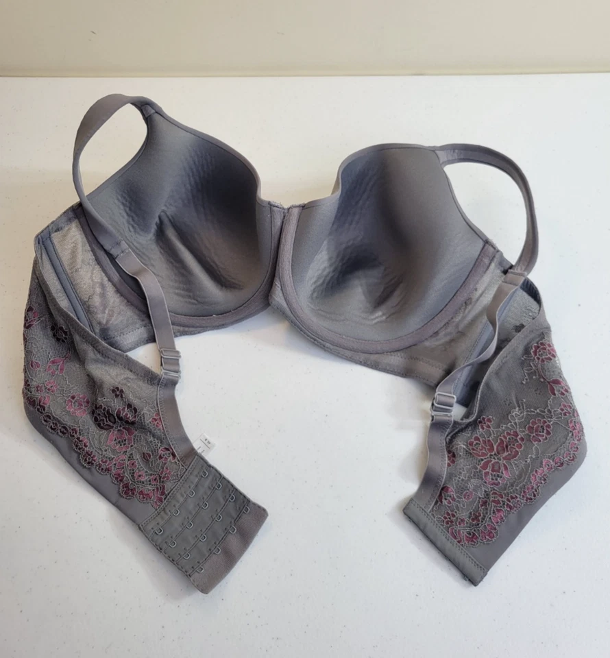 Sujetador Camiseta Leading Lady The Brigitte Encaje Gris Rosa Con Aros Talla 46B Foto 3 de 4