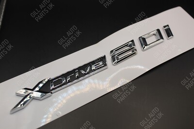 Chrom Sliver X Drive 20i Auto Buchstabe Nummer SUV Kofferraum Kofferraum Abzeichen
