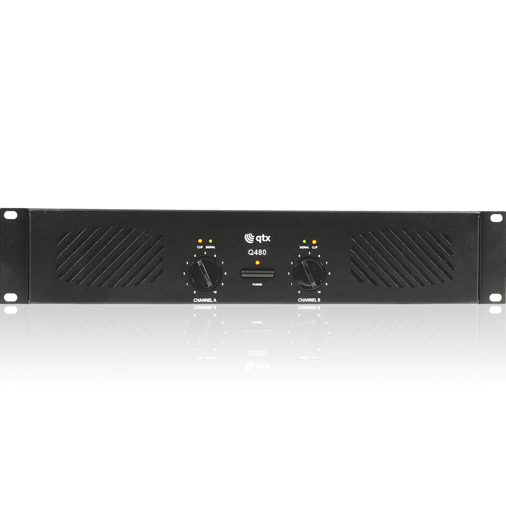 QTX Q480 Professional 480W Stereo PA DJ Power Amplifier 240w+240w Amp