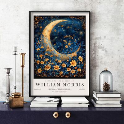 William Morris Druck, Morris Ausstellungsposter, Blue Collection Moon (60e)