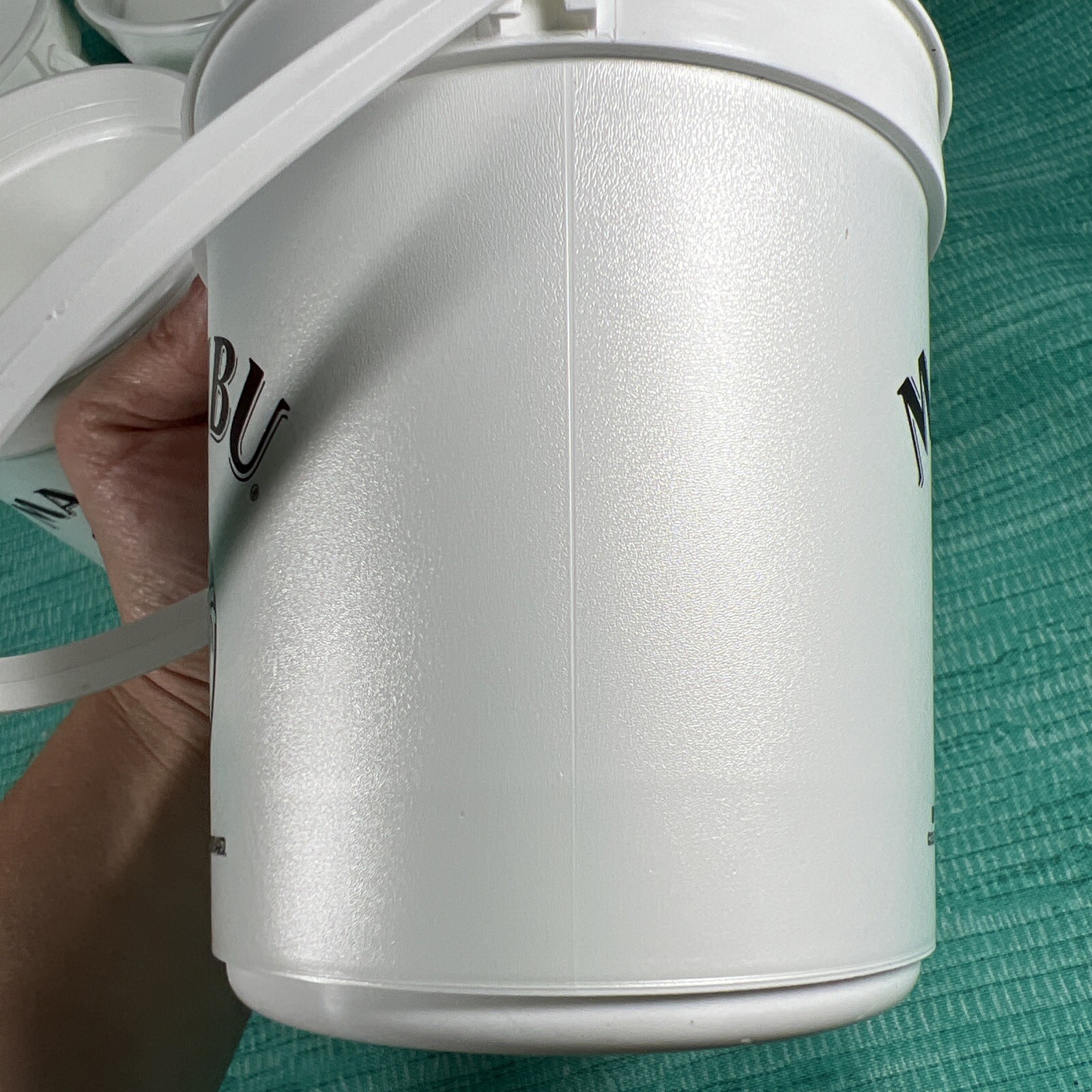 Lot Of 5 White Malibu Rum Buckets Plastic reusable New 5” Tall 4.5” Wide S1 eBay