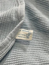 J.E. Morgan Vintage Blue Cotton Thermal Waffle Baby Receiving Blanket 27x33” USA