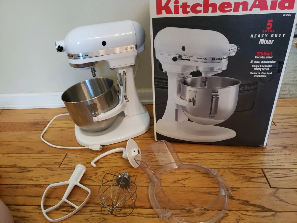 KitchenAid K5SS Heavy Duty 10 Speed Mixer - Bowl & 4 Attachments Shield Box