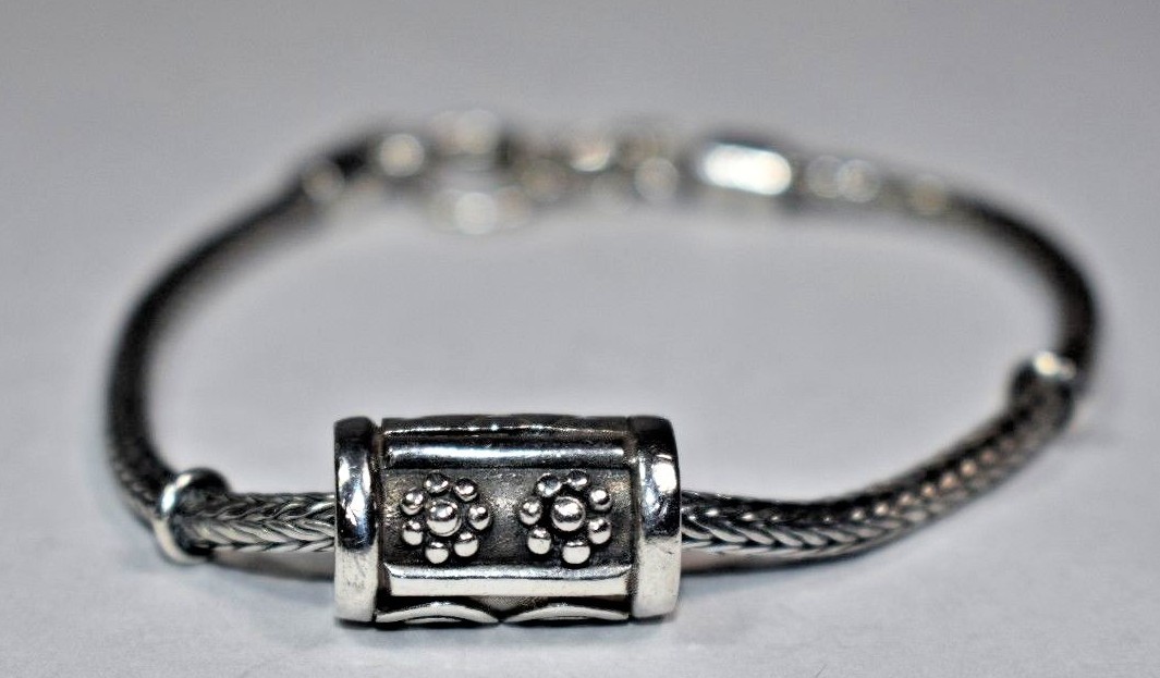 Solid Sterling Silver 925 Wheat Link Toggle Clasp… - image 2