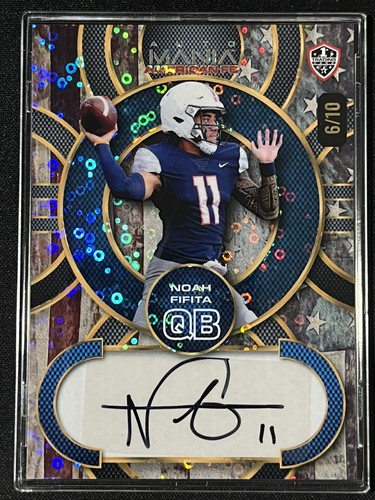 2024 Wildcard Auto Mania Noah Fifita AUTO/10 American FB primera tarjeta Arizona QB SP - Imagen 1 de 2