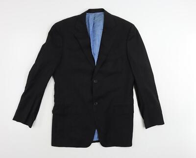 Super 110 Suit Supply Herren Schwarz Wolle Sakko Anzugjacke Größe 36 Regular