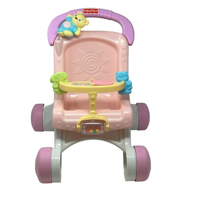 FISHER PRICE Brilliant Basics Baby Doll Musical Stroll Along Walker VIDEO 2007