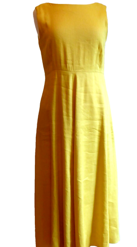 Max Mara Weekend Scafati Sleeveless Linen Blend Dress Bright Yellow US Size 10