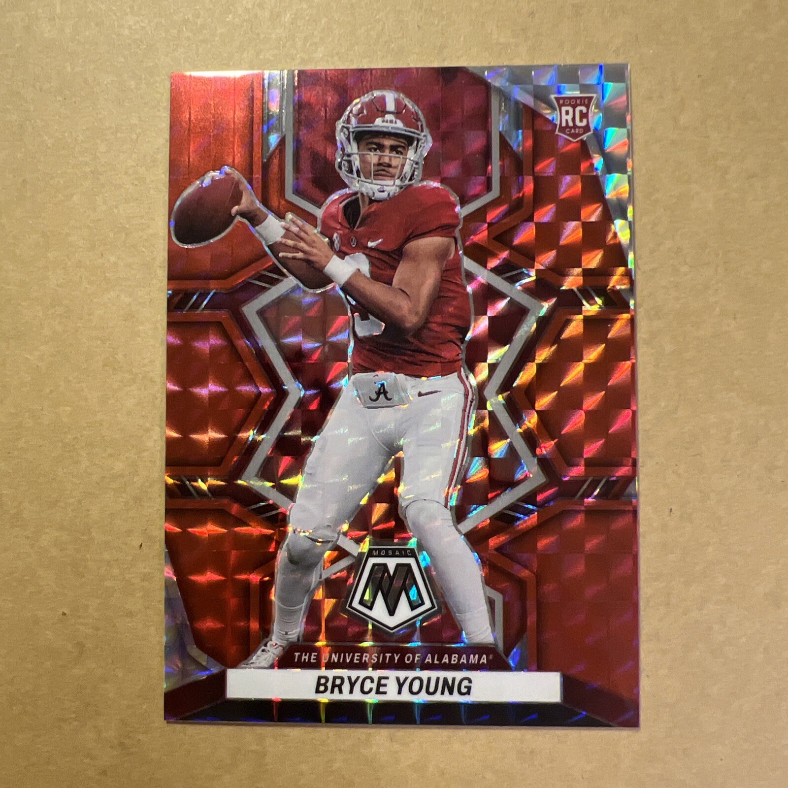 2023 Panini Mosaic Draft Picks - Red Mosaic Prizm #1 Bryce Young 22 /99 (RC)