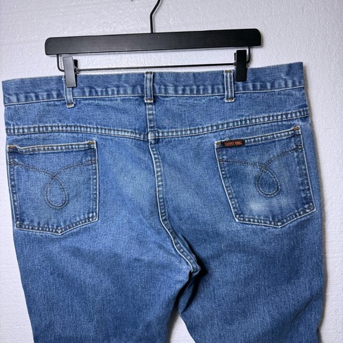 Jeans da lavoro Saddle King uomo taglia 40 x 30 lavaggio medio denim gamba dritta USA - Foto 5 di 8