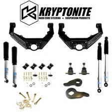 Kryptonite Stage 3 Leveling Kit/Bilstein Shocks/Cam Bolts For 01-10 GM 2500/3500