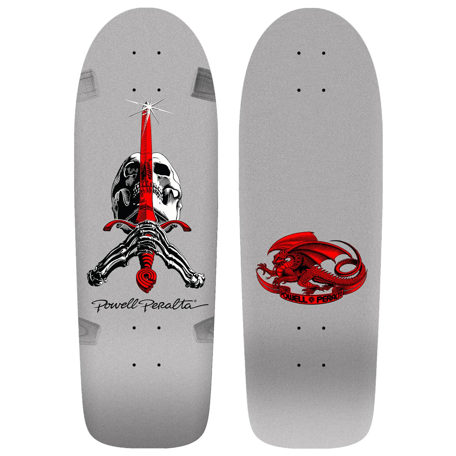 Powell Peralta Rodriguez 10" Skull & Sword Silver OG SPN 08 Shape 166 SP3 Deck