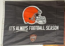 CLEVELAND BROWNS Season Ticket Holder HELMET Always Football Season  BANNER FLAG