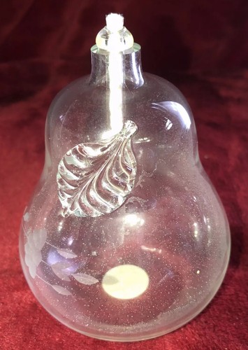 Princess House Clear Heritage geblasenes Glas 4"" Birnenöllampe - Neu im Karton - Bild 2 von 11