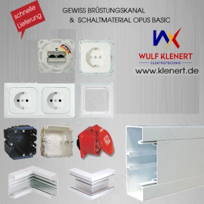 BR Brüstungskanal Fensterbank Kanal 70x100/130/170 Gewiss Schaltermaterial OPUS1