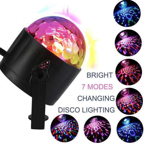 Party Disco Lights Strobe LED Rotating DJ Ball Sound Activated Rave Dance Lamp - Picture 3 of 29
