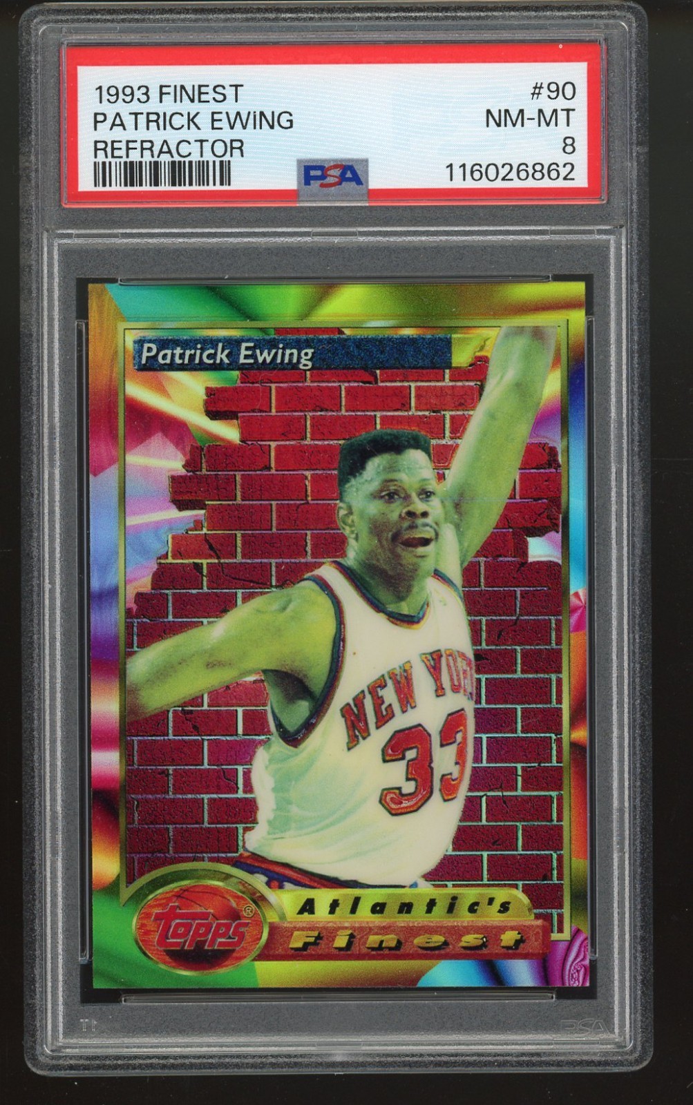 1993-94 Topps Finest Refractor PATRICK EWING PSA 8 NEAR MINT #90 KNICKS