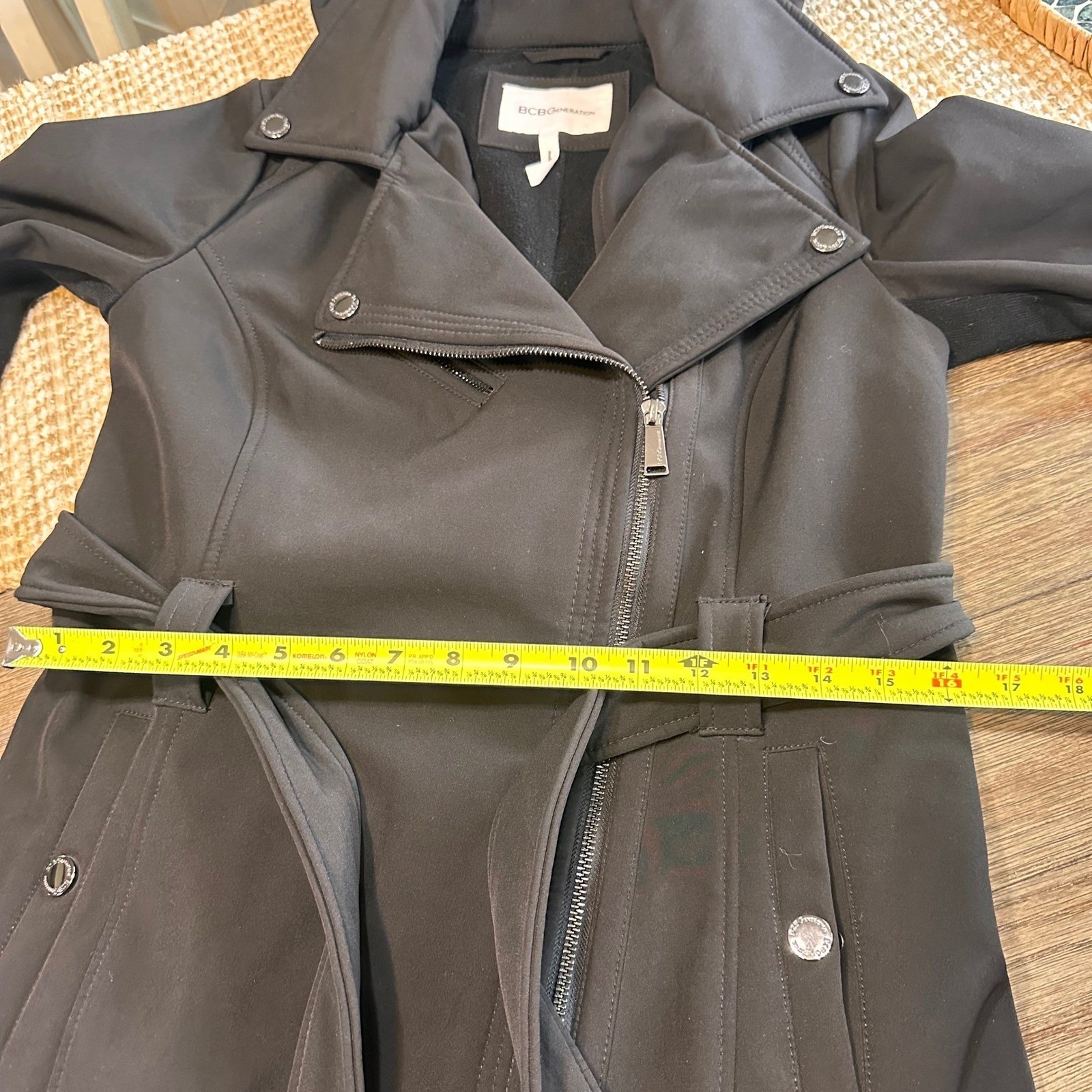 BCBGeneration Black Hooded Soft Shell Trench Coat… - image 16