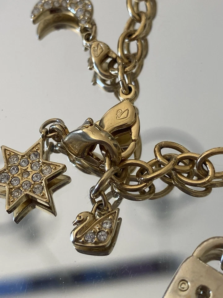 Rare Swarovski Charm Bracelet Gold Plated - Image 2 of 4