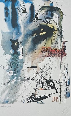SALVADOR DALI ALICE IN WONDERLAND A Caucus Race SIGNED HAND NUMBERED LITHOGRAPH