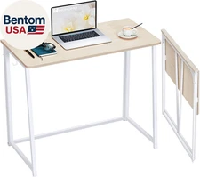 Folding Desk, Small Foldable Desk 31.5" for Small Spaces, Space Saving Computer