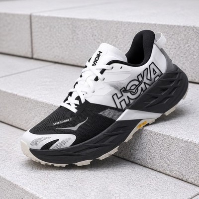 Hoka One One Speedgoat 7 Black White 1171928-BWHT Men's Size New