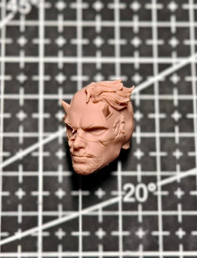 Nueva cabeza de hombre diablo Atrévete 1/12 sin pintar esculpida para figura de acción de 6" Foto 4 de 4