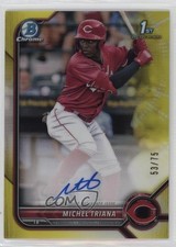 2022 Bowman Chrome Prospect Yellow Refractor /75 Michel Triana #CPA-MT Auto 6a7