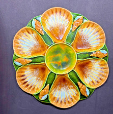VINTAGE FRENCH FAIENCE OYSTER PLATE