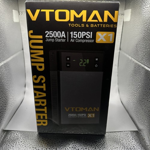 VTOMAN X1 Jump Starter Power Pack met luchtcompressor 2500A, draagbare auto-accu Booster Jump Starter (tot 8.5L gas/6.0L dieselmotoren) Jump Pack met