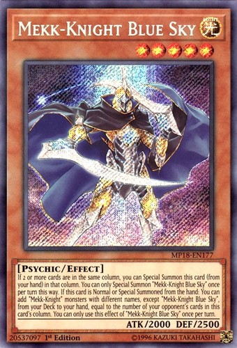 Mekk-Knight Blue Sky MP18-EN177 YuGiOh 2018 Mega-Tin Mega Pack card