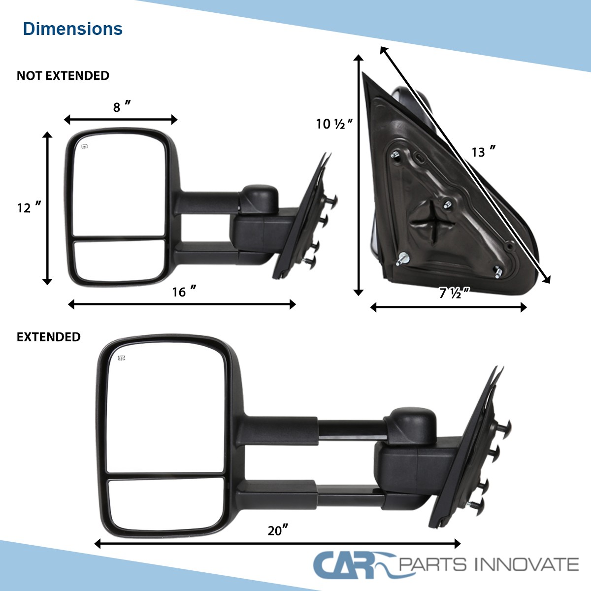 Hoods For Chevrolet Silverado 1500 Driver Side Chrome Heated Mirror For 2014-2018 Chevy Silverado 1500 - Manual Fold, Power Adjust Chevy Silverado 1500 Mirror - Foto 9