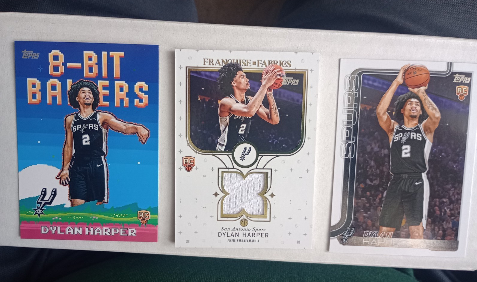 Dylan Harper Spurs 2025-26 Topps Basketball Franchise Fabric FF-DH + RC + 8 Bit