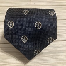 Ingles Buchan Tie Men's Navy Blue With Design 100 Polyester Glasgow Scotland